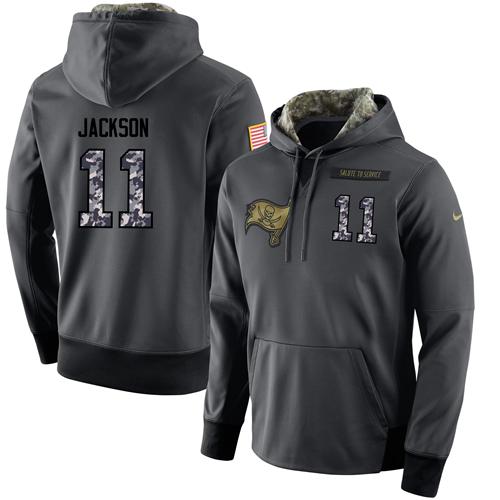 NFL Men's Nike Tampa Bay Buccaneers #11 DeSean Jackson Stitched Black Anthracite Salute to Service Player Performance Hoodie - Click Image to Close